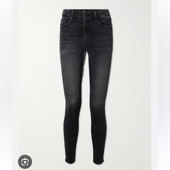 MOTHER HIGH WAISTED LOOKER ANKLE FRAY IN NIGHT HAWK FADED ACID WASHED LOOK - Picture 5 of 16